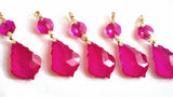 Fuchsia Pink French Cut Chandelier Crystals Pack of 5 Ornaments - ChandelierDesign