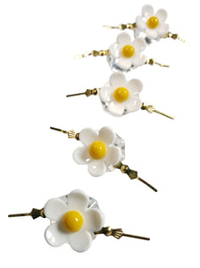 white and yellow daisies for chandelier crystals