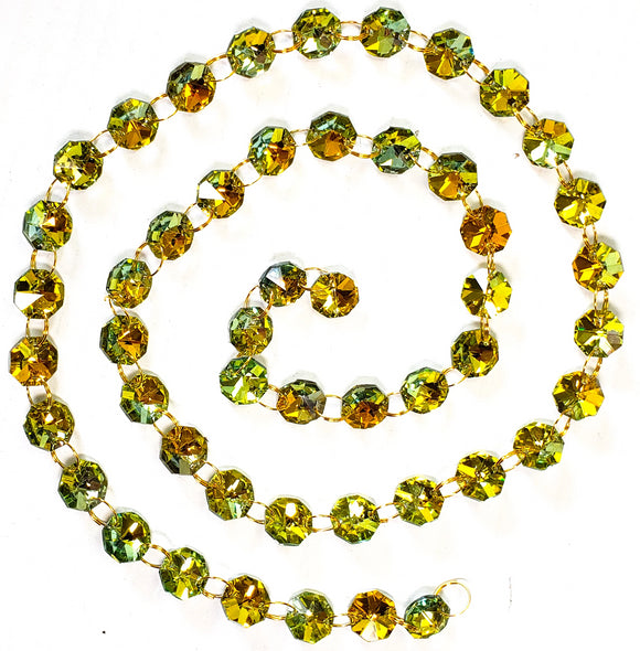 Golden Vitrail Yard Chandelier Crystals Garland - Ring Connectors - ChandelierDesign
