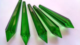 Dark Green Icicle Chandelier Crystals, Pack of 5 Pendants - ChandelierDesign