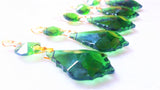Green French Cut Chandelier Crystals Pack of 5 Ornaments - ChandelierDesign