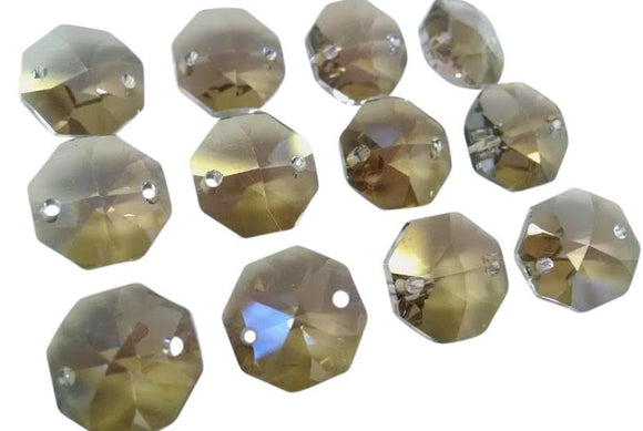 Honey 14mm Octagon Beads Chandelier Crystals 2 Holes - ChandelierDesign