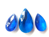 3pc Cobalt Blue Teardrop Crystals for Princess Crowns Chandelier Prisms