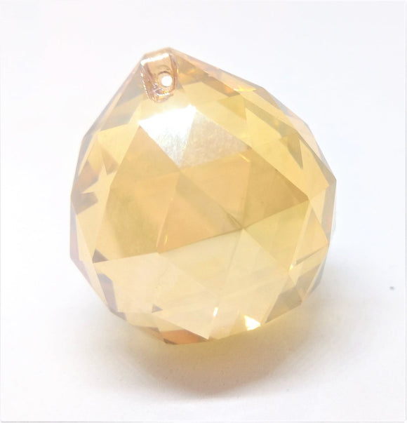 Golden Champagne Faceted Ball Chandelier Crystal Prisms