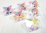 6 Iridescent Chandelier Crystals, 22mm AB Square Prisms Chandelier Parts - Chandelier Design