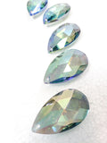 5 Iridescent Grey AB Teardrop Chandelier Crystals - Chandelier Design