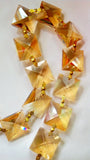 12pc Light Honey Chandelier Crystals Square Prism Chain