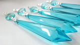 5 Light Aqua Icicle Chandelier Crystals - Chandelier Design