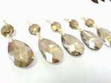 5 Honey Teardrop Chandelier Crystals, Asfour Lead Crystal - Chandelier Design