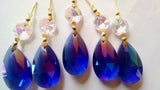 5 Sapphire Blue AB Iridescent Teardrop Chandelier Crystals - Chandelier Design