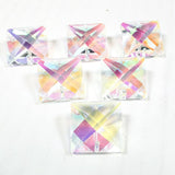 6 Iridescent Chandelier Crystals, 22mm AB Square Prisms Chandelier Parts - Chandelier Design