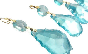 Light Aquamarine French Cut Chandelier Crystals Pack of 5 Ornaments - ChandelierDesign