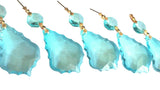Light Aquamarine French Cut Chandelier Crystals Pack of 5 Ornaments - ChandelierDesign