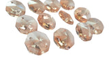 Light Champagne 14mm Octagon Beads Chandelier Crystals 2 Holes - ChandelierDesign