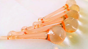 Light Peach 80mm Raindrop Chandelier Crystals, Pack of 5 - ChandelierDesign