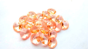 Light Peach 14mm Octagon Beads Chandelier Crystals 2 Holes - ChandelierDesign