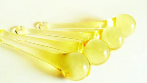 Light Yellow 80mm Raindrop Chandelier Crystals, Pack of 5 - ChandelierDesign