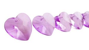 Lilac Heart Chandelier Crystals Prisms 28mm Lavender - ChandelierDesign