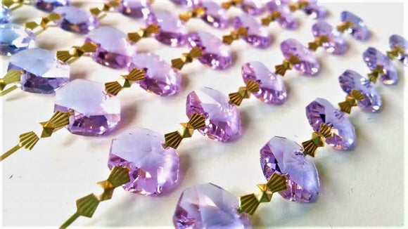Lilac Purple Chandelier Crystal Garland Yard of Prisms - ChandelierDesign
