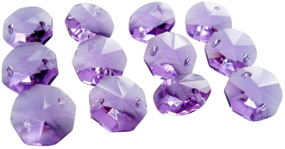Lilac 14mm Octagon Beads Chandelier Crystals 2 Holes - ChandelierDesign