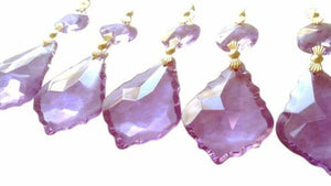 Lilac French Cut Chandelier Crystals Pack of 5 Ornaments - ChandelierDesign