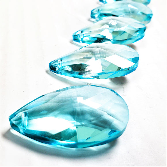 Light Aqua Teardrop Chandelier Crystals Pendant, Pack of 5 - ChandelierDesign