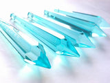 Light Aquamarine Icicle Chandelier Crystals, Pack of 5 Pendants - ChandelierDesign