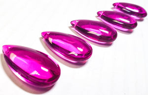Magenta Smooth Teardrops Chandelier Crystals, Pack of 5 - ChandelierDesign