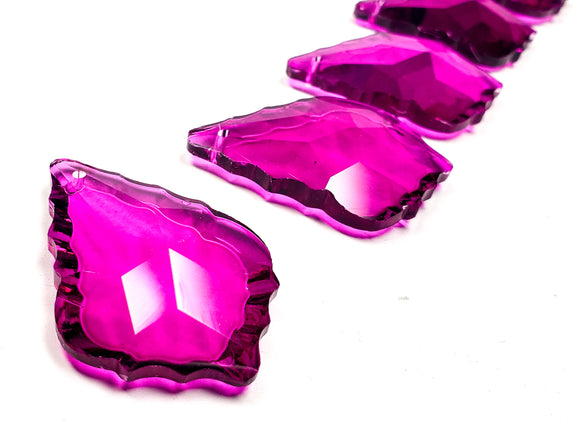 Magenta French Cut Chandelier Crystals, Pack of 5 - ChandelierDesign
