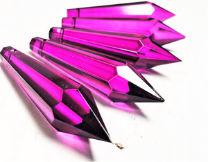 Magenta Icicle Chandelier Crystals, Pendants Pack of 5 - ChandelierDesign