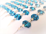 Metallic Aquamarine Chandelier Crystal Garland Yard of Prisms - ChandelierDesign