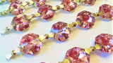 Metallic Pink Chandelier Crystal Garland Yard of Prisms - ChandelierDesign