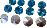 Metallic Aquamarine 14mm Octagon Beads Chandelier Crystals 2 Holes - ChandelierDesign