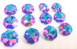 Metallic Lilac and Aqua Chandelier Crystal Octagon Prisms 14mm Beads - Chandelier Design