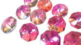Metallic Rose Rainbow Chandelier Crystal Octagon Prisms 14mm Beads - ChandelierDesign