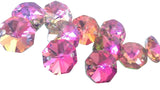 Metallic Rose Rainbow Chandelier Crystal Octagon Prisms 14mm Beads - ChandelierDesign