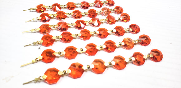 Orange Chandelier Crystals Garland Yard of Prisms - ChandelierDesign