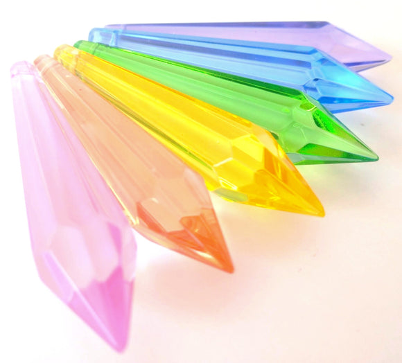 Rainbow Icicle Chandelier Crystals Pastel Set 6pc - ChandelierDesign