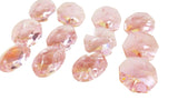 Pink 14mm Octagon Beads Chandelier Crystals 2 Holes Lead Crystal - ChandelierDesign