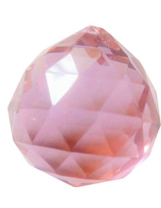 Pink Chandelier Crystal Faceted Ball Prism