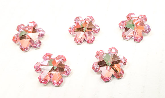 Metallic Pink Snowflake Chandelier Crystals, 20mm Pendants Pack of 5