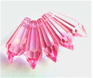 Pink Icicle Chandelier Crystals, Pack of 5 Pendants - ChandelierDesign
