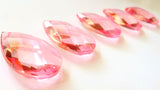 Pink Diamond Cut Teardrop Chandelier Crystals, 38mm Pendant Crystal Pack of 5 - ChandelierDesign