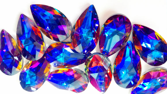 Metallic Purple Rainbow Teardrops Chandelier Crystals, Pack of 5 - ChandelierDesign