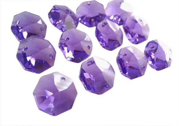 Violet Purple 14mm Octagon Beads Chandelier Crystals 2 Holes - ChandelierDesign
