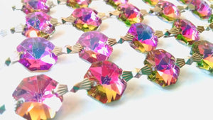Metallic Rose Rainbow Chandelier Crystal Garland Yard of Prisms - ChandelierDesign