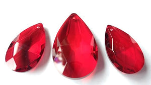 3pc Red Teardrop Chandelier Crystals, Red Jewel Set For Princess Crown - ChandelierDesign