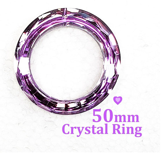 Metallic Lilac Ring Chandelier Crystal, 50mm Foiled Crystal - Chandelier Design