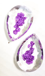 Purple Rose Teardrop Prism, 50mm Chandelier Crystals, Pack of 5 - ChandelierDesign