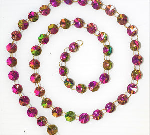 Rose Rainbow Yard Chandelier Crystals Garland - Ring Connectors - ChandelierDesign